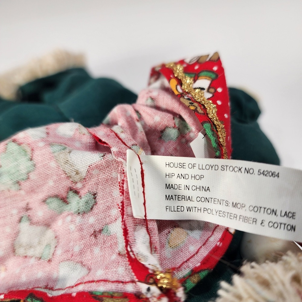 Vintage 1995 House of Lloyd Hip and Hop Christmas Bunny Plush Doll 542064 10" - Picture 4 of 7
